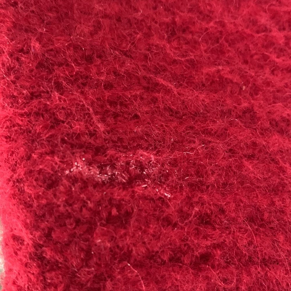 Handmade Red Felted Wool Mittens - Picture 12 of 17